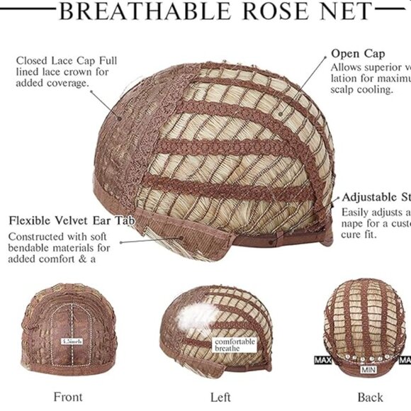 Womens 💗 Blonde And Brown Synthetic Ombre 26" Long Wavy Breathable Cap Wig 💗 - Picture 16 of 16